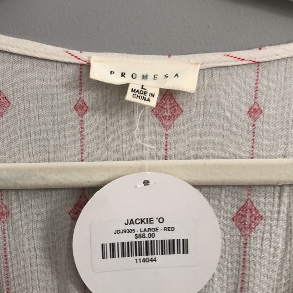 Womens maxi dress NWT. Pinkish Red and Cream - Picture 2 of 3